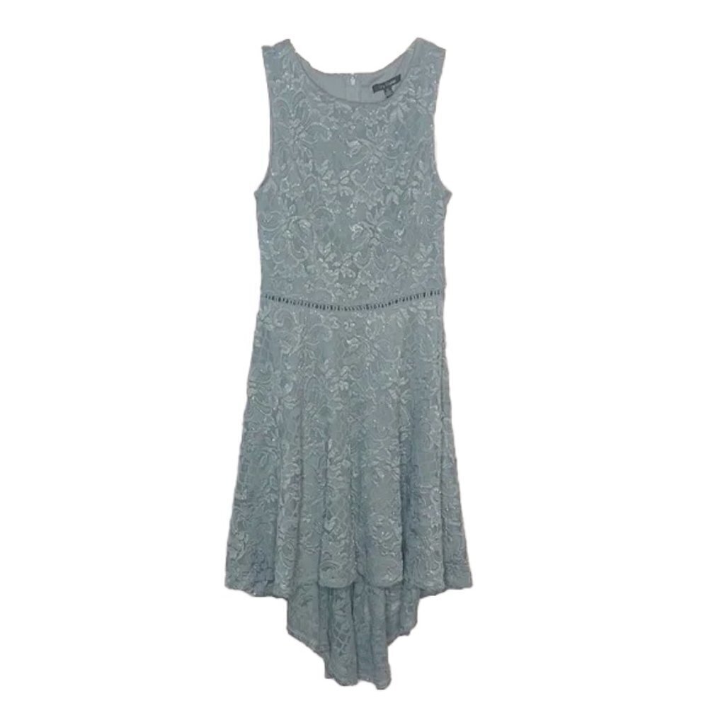 🆕 $139 CITY STUDIO lace cocktail dress, sparkle gray SIZE 5